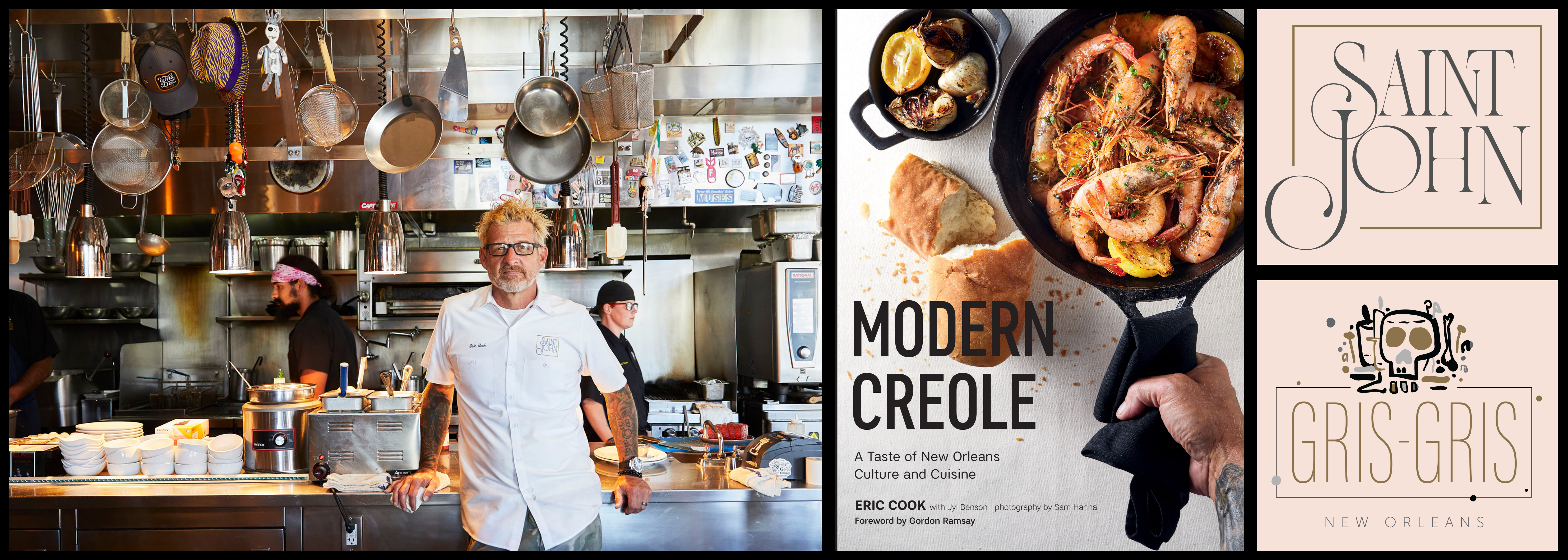 Chef Eric Cook, owner and executive chef of Saint John and Gris-Gris and author of Modern Creole