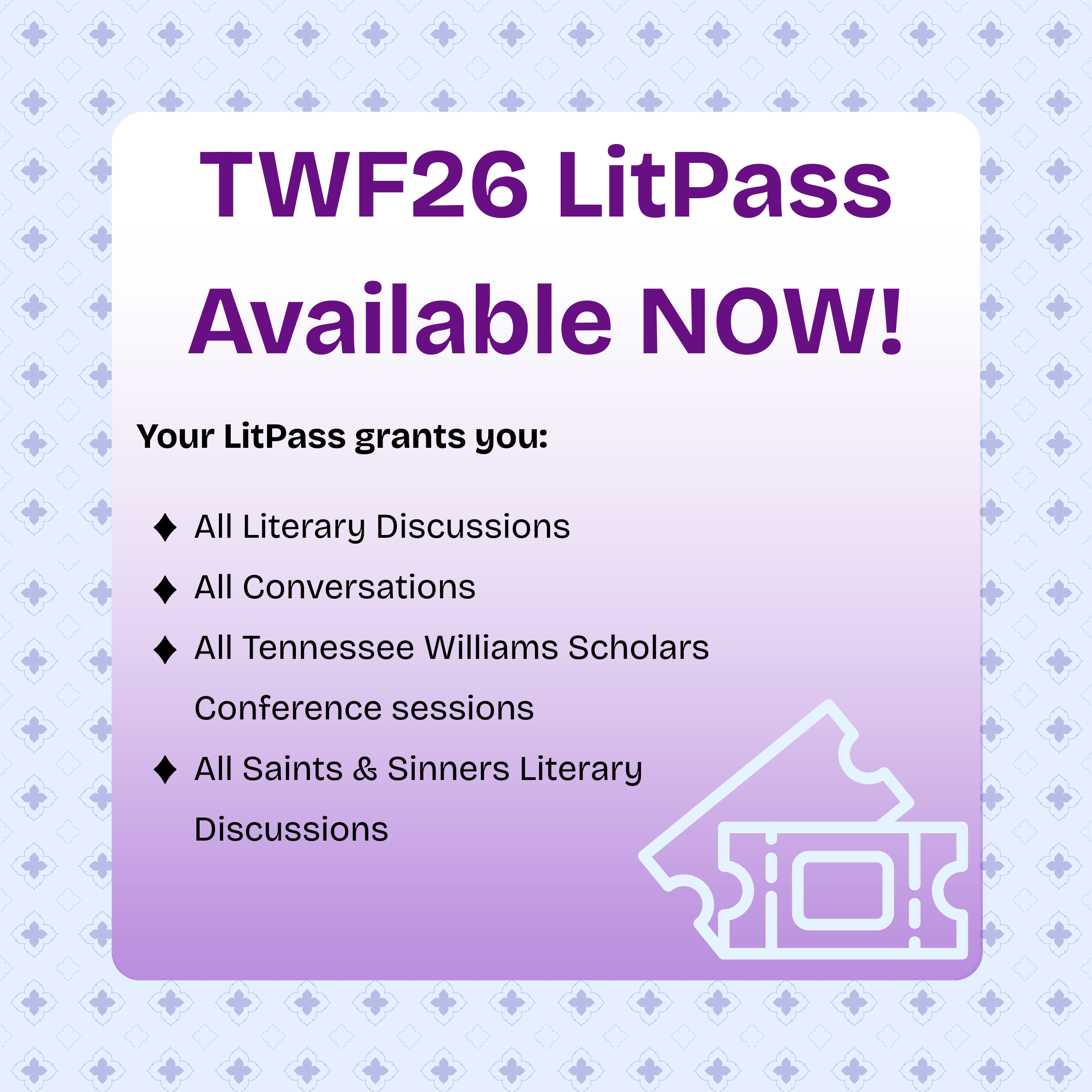LitPass Available Now